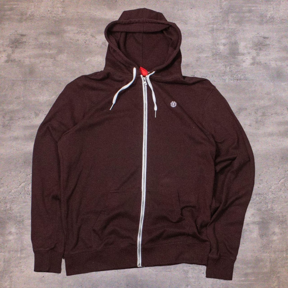 Vintage VTG Y2K 2000'S Element Skater Heather Burgundy Zip Hoodie Sweater